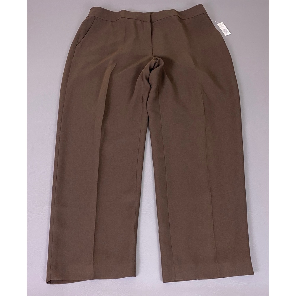 Kate Hill Dress Pants Women's Petite 18WP‎ Brown Antelope Straight Leg New NWT